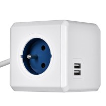 Bloc Cube Prises Allocacoc PowerCube Extended USB Type E Bleu (1,5 m)