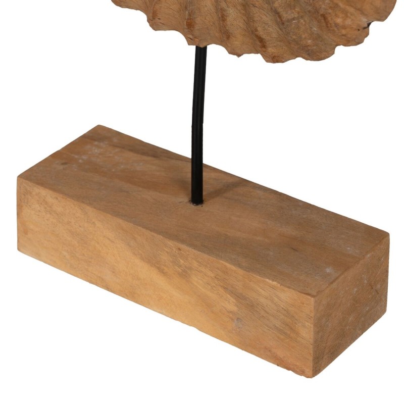 Sculpture Beige Bois de manguier 49,5 x 9 x 53,5 cm Conque