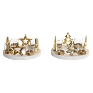 Weihnachtliche Kerzenhalter DKD Home Decor natürlich Gold (2 Stück) (21 x 11,5 x 21 cm)