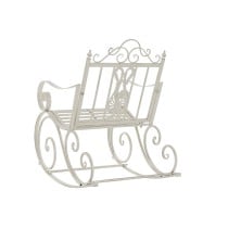 Rocking Chair DKD Home Decor Metal Aluminium White (63 x 89 x 92 cm)