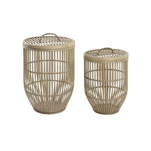Korb-Set DKD Home Decor natürlich Hellbraun Bambus (2 Stücke)