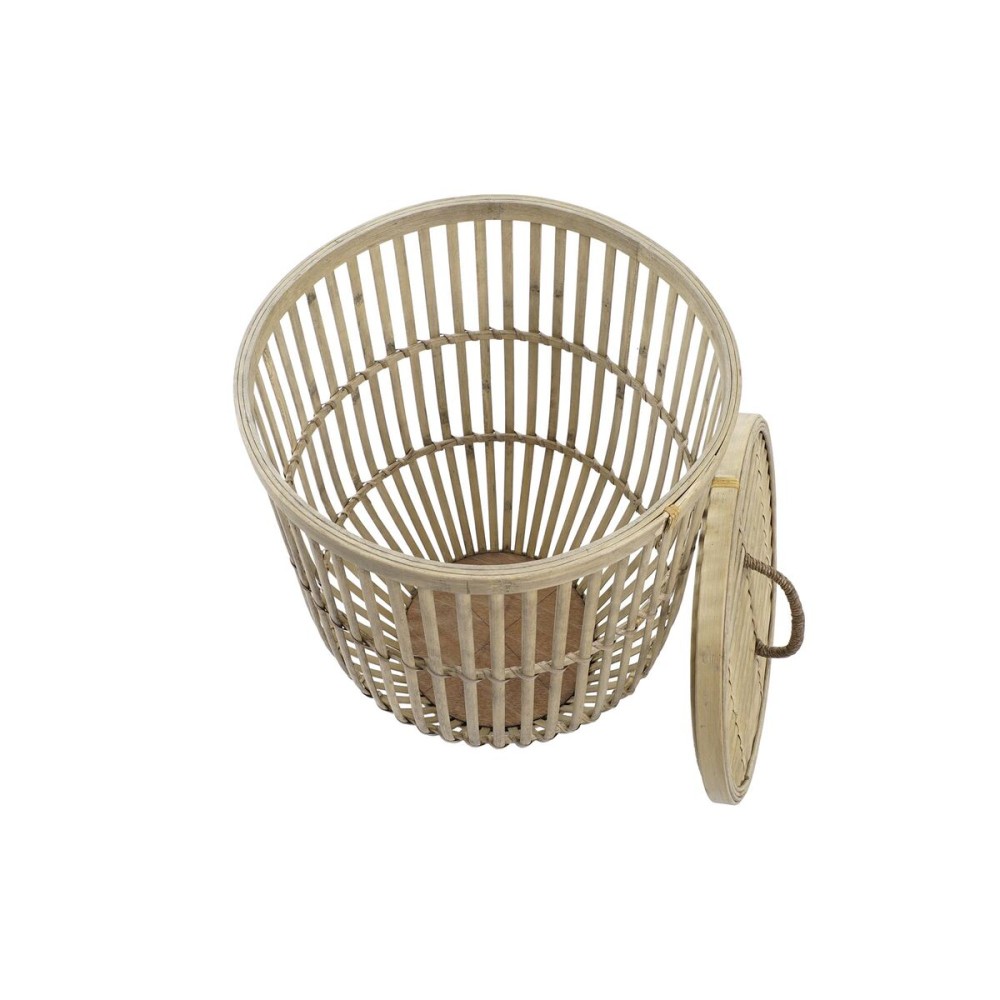 Set de basket DKD Home Decor Naturel Marron Clair Bambou (2 Pièces)
