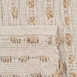 Carpet White Natural 70 % cotton 30 % Jute 170 x 70 cm