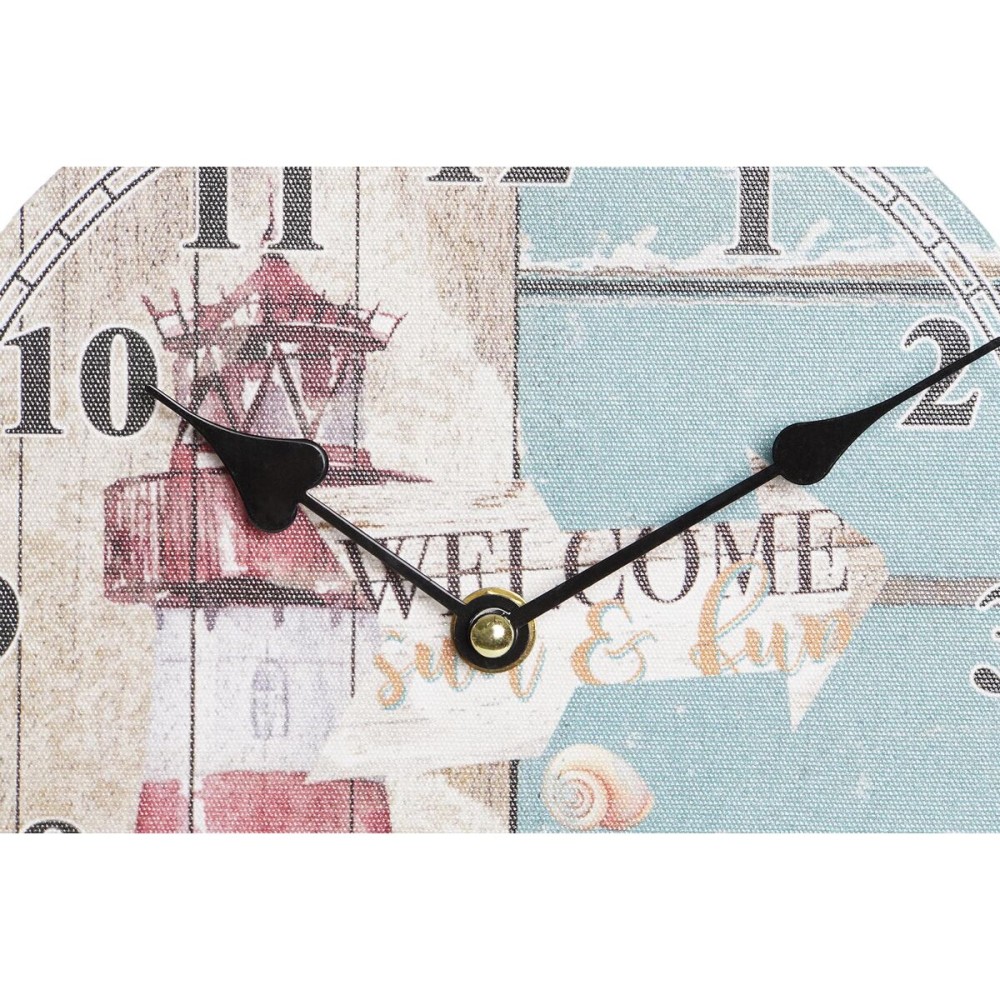 Wall Clock DKD Home Decor Multicolour Headlight MDF Wood Mediterranean (2 Units) (20 x 3 x 20 cm)