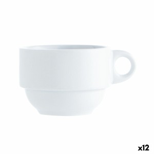 Tea and coffee cup Quid Basic White 250 ml (12 Units)