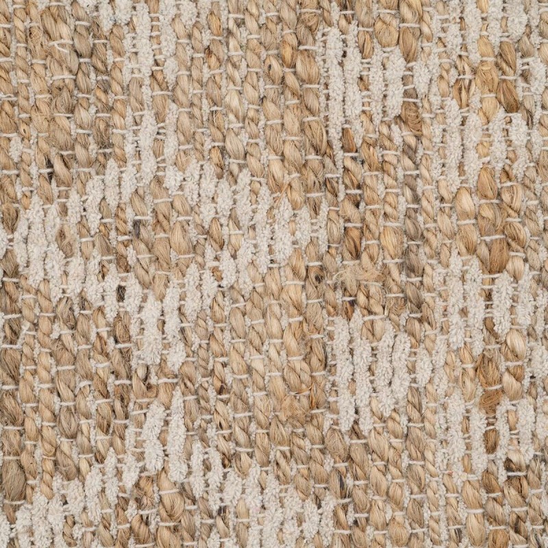 Carpet White Natural 60 % Cotton Jute 170 x 70 cm