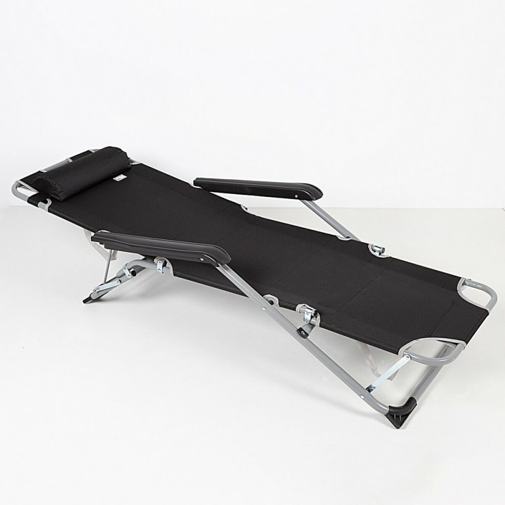 Sun-lounger Aktive Black 153 x 33 x 47 cm