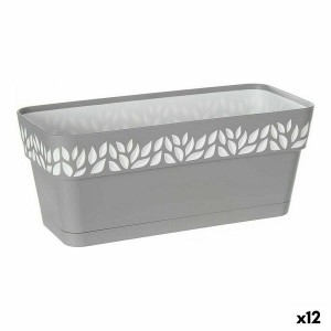 Blumenkasten Stefanplast Cloe Weiß Grau Kunststoff 13,3 x 12,3 x 29,3 cm (12 Stück)