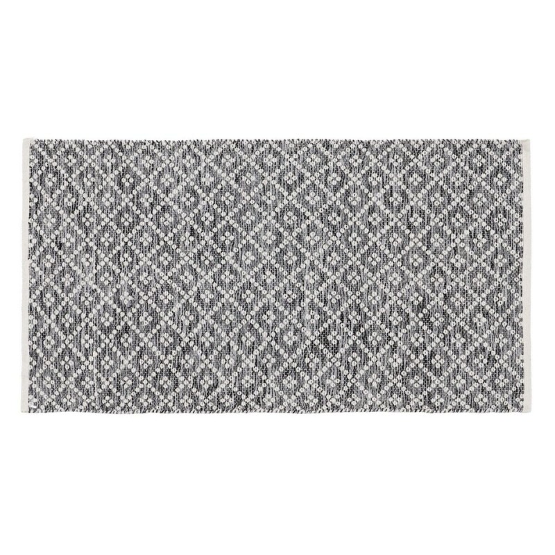 Carpet White Grey 70 % cotton 30 % Polyester 80 x 150 cm