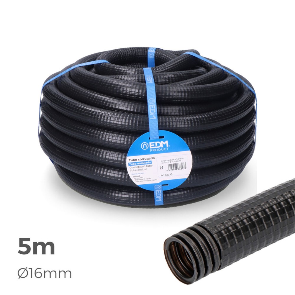 Gewellt EDM 66340 Ferroplast Ø 25 mm Außenbereich Gefüttert (5 m) (1 Stück)