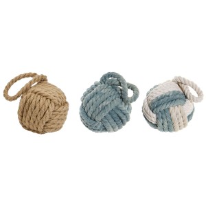 Deko-Figur DKD Home Decor Blau Braun Weiß Knoten 14 x 14 x 28 cm Mediterraner (3 Stücke)