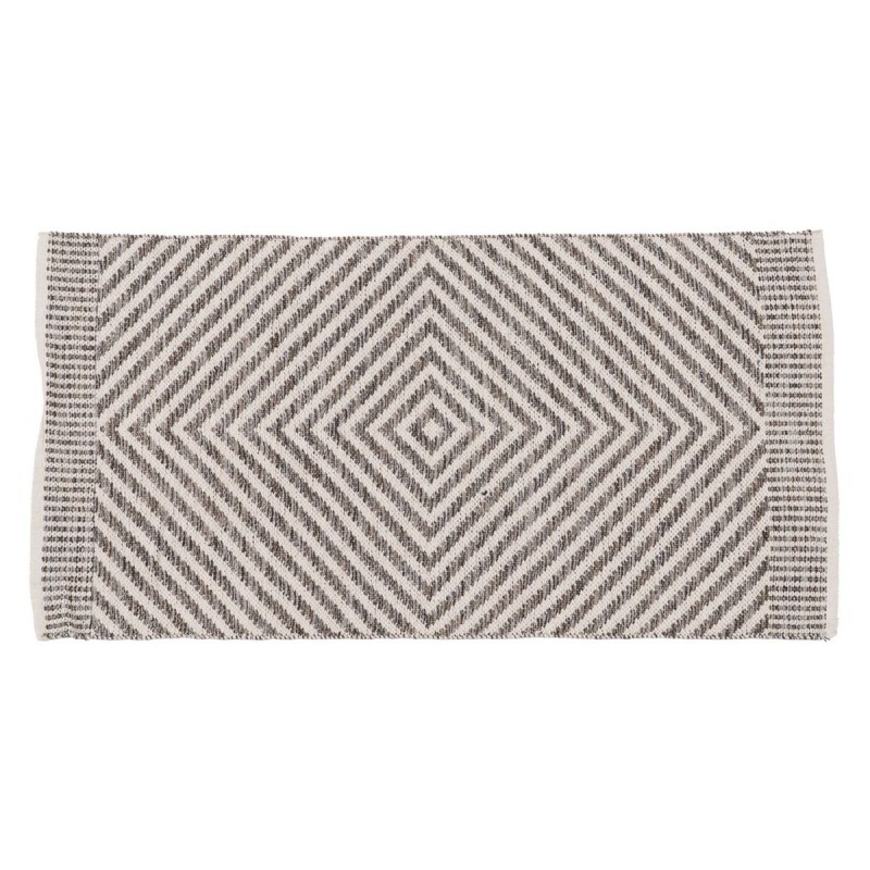 Tapis Blanc Gris 70 % coton 30 % Polyester 80 x 150 cm