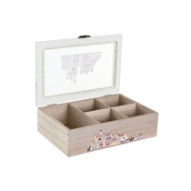 Box for Infusions DKD Home Decor Crystal Multicolour MDF Wood (2 Units) (23 x 15 x 7 cm)