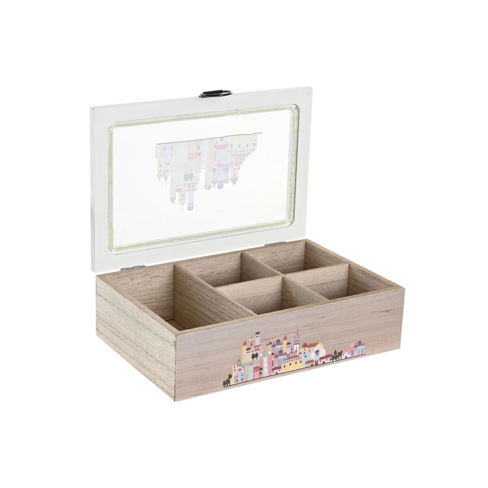 Box for Infusions DKD Home Decor Crystal Multicolour MDF Wood (2 Units) (23 x 15 x 7 cm)