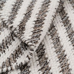 Carpet White Grey 70 % cotton 30 % Polyester 80 x 150 cm