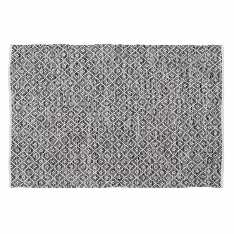 Carpet White Grey 70 % cotton 30 % Polyester 160 x 230 cm