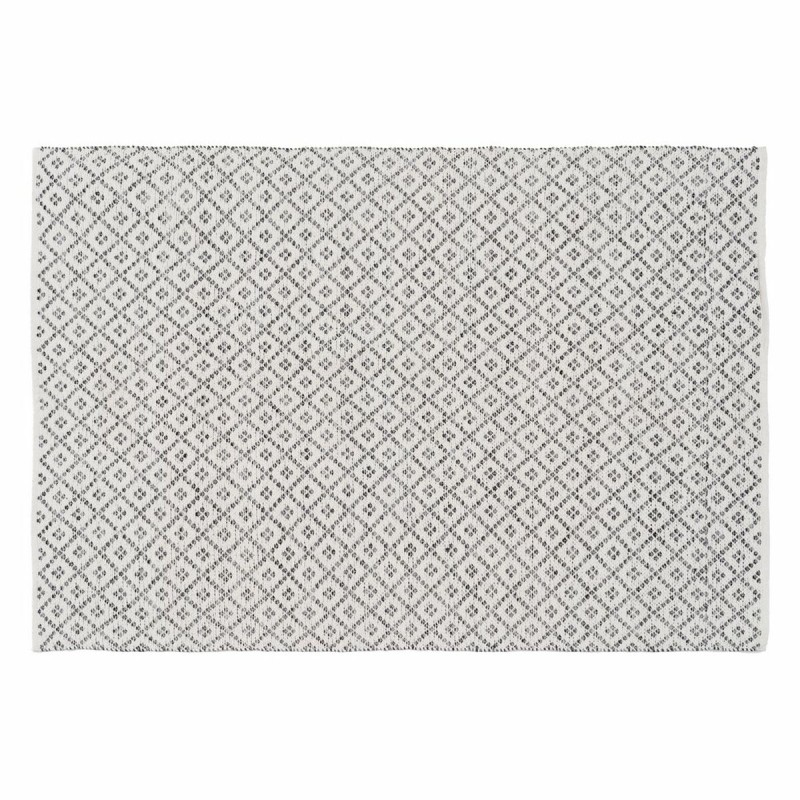 Carpet White Grey 70 % cotton 30 % Polyester 160 x 230 cm