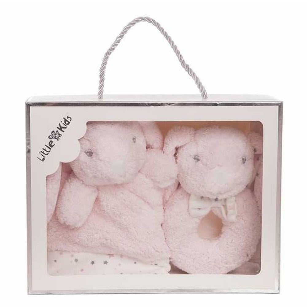 Kuscheltier Rosa Hase Rassel 30 x 30 cm