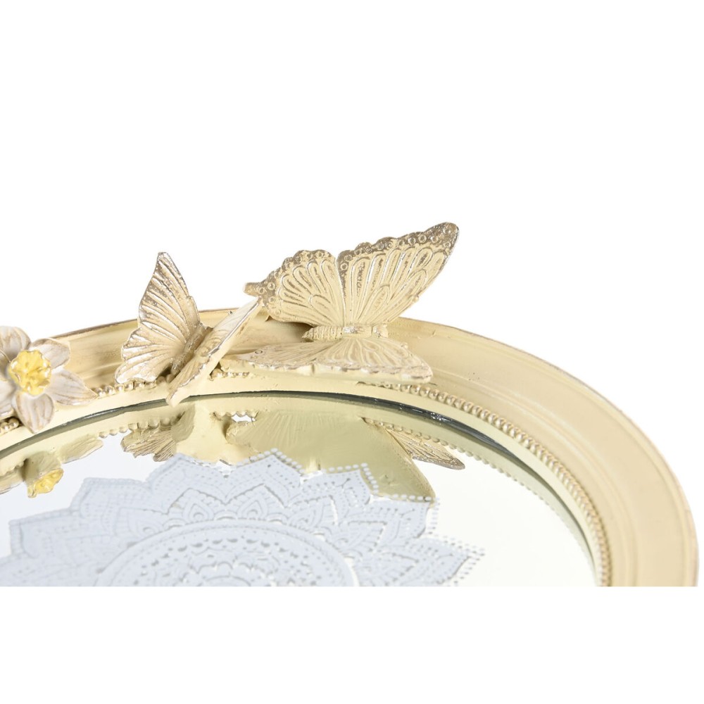 Centerpiece DKD Home Decor Beige Resin Mirror 24 x 22,6 x 18 cm