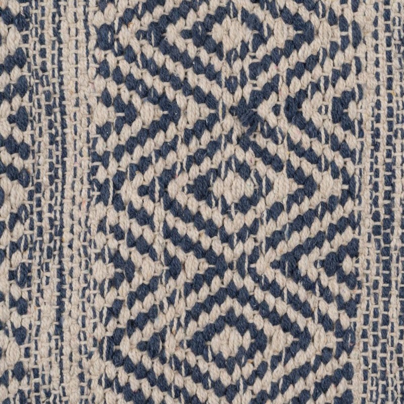 Carpet Blue White 70 % cotton 30 % Polyester 80 x 150 cm