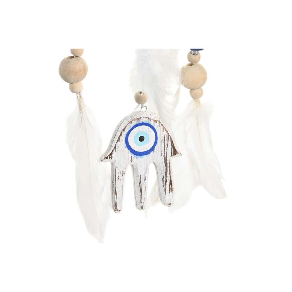 Dekoration zum Aufhängen DKD Home Decor Blau Weiß Feder Mediterraner (14 x 5 x 45 cm) (2 Stück)