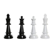 Figurine Décorative DKD Home Decor Noir Blanc Résine Pièces du jeu d'échec Moderne (11 x 11 x 27,5 cm) (4 Unités)
