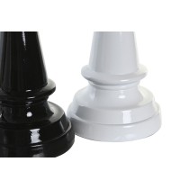 Figurine Décorative DKD Home Decor Noir Blanc Résine Pièces du jeu d'échec Moderne (11 x 11 x 27,5 cm) (4 Unités)