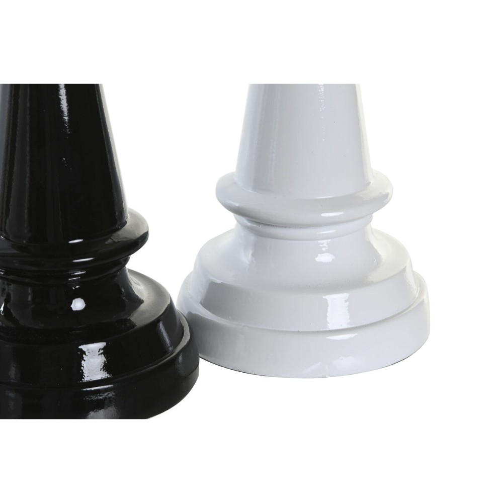 Figurine Décorative DKD Home Decor Noir Blanc Résine Pièces du jeu d'échec Moderne (11 x 11 x 27,5 cm) (4 Unités)