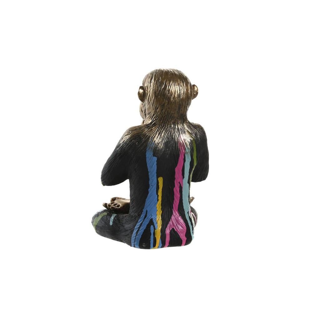 Deko-Figur DKD Home Decor Gold Harz Bunt Affe Moderne (19 x 12 x 24,5 cm) (3 Stück)