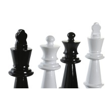 Figurine Décorative DKD Home Decor Noir Blanc Résine Pièces du jeu d'échec Moderne (11 x 11 x 27,5 cm) (4 Unités)