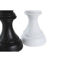 Figurine Décorative DKD Home Decor Blanc Noir Pièces du jeu d'échec 12 x 12 x 25,5 cm (4 Unités)