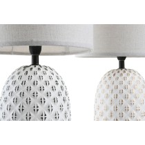 Tischlampe DKD Home Decor Kupfer Weiß Steingut 220 V 40 W (24 x 24 x 40 cm) (2 Stück)