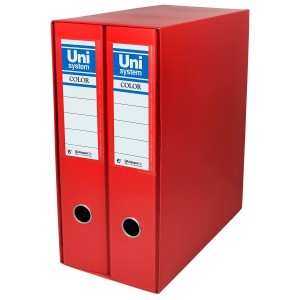 Ordnerbox mit Hebelmechanik Unipapel 2 Stücke Rot A4 31,8 x 29 x 7,5 cm