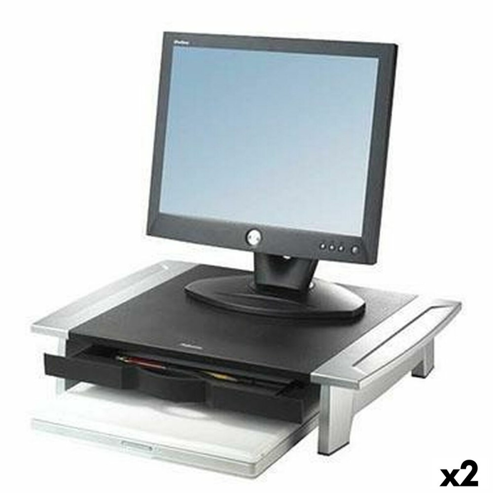 Aufzug Fellowes Office Suites Monitor Silberfarben Schwarz 2 Stück