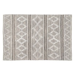 Tapis Blanc Gris 60 % Coton 40 % Polyester 160 x 230 cm