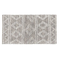 Tapis Blanc Gris 60 % Coton 40 % Polyester 80 x 150 cm