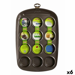 Muffin Tray Pyrex Asimetria Black 38 x 25 x 5 cm (6 Units)