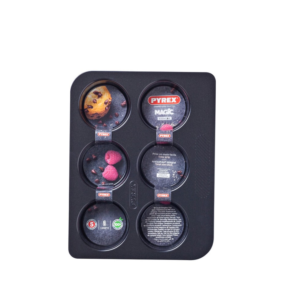 Muffinform Pyrex Magic Schwarz 24 x 18 x 3 cm (6 Stück)
