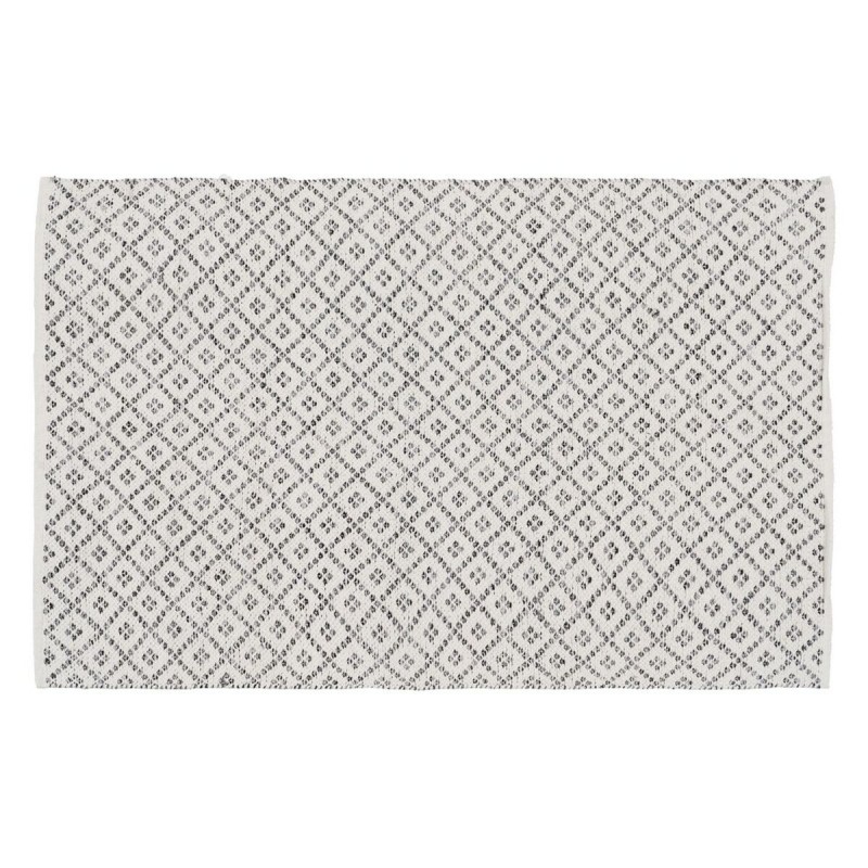 Carpet White Grey 70 % cotton 30 % Polyester 120 x 180 cm