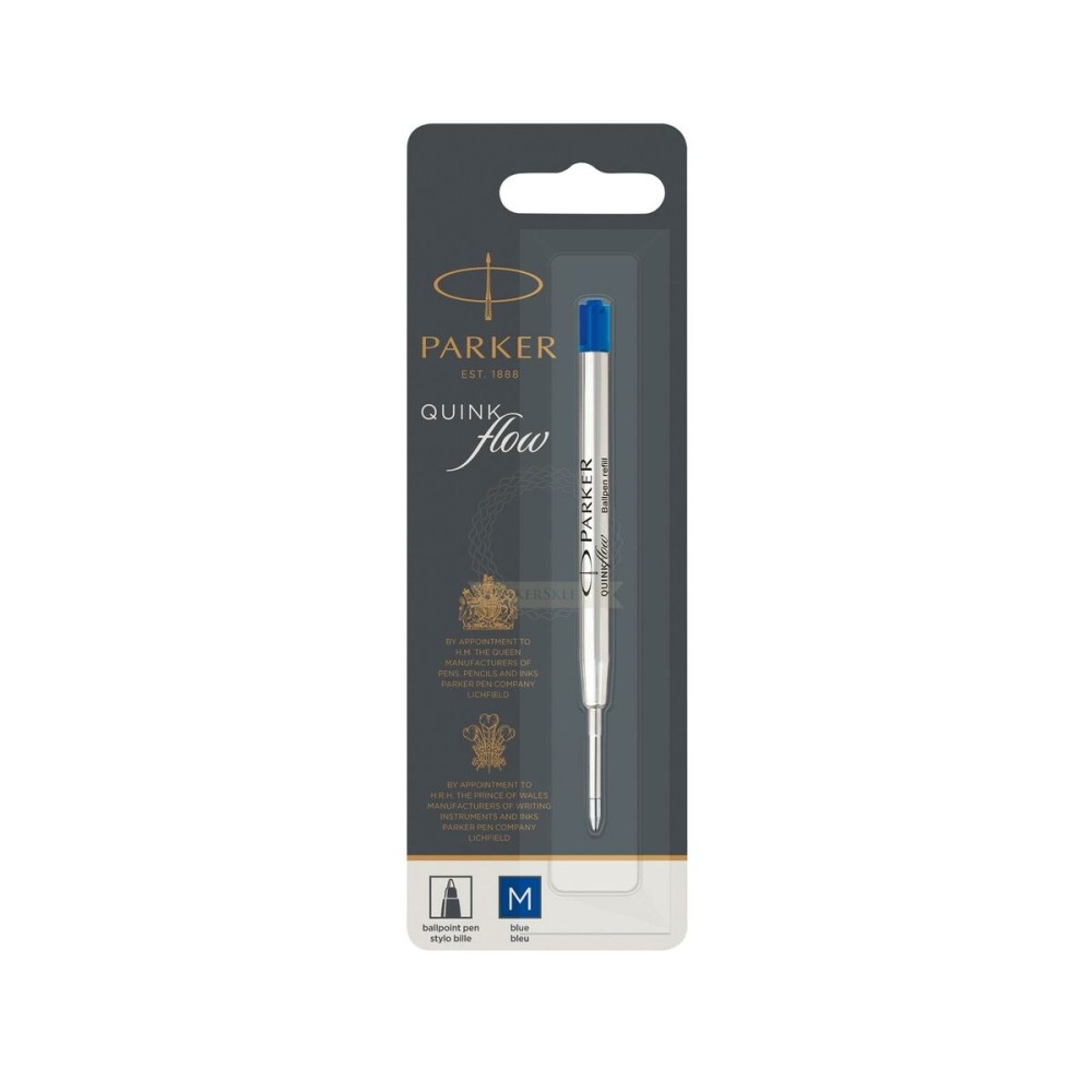 Recharge pour stylo Parker Quink Flow Bleu (12 Unités)