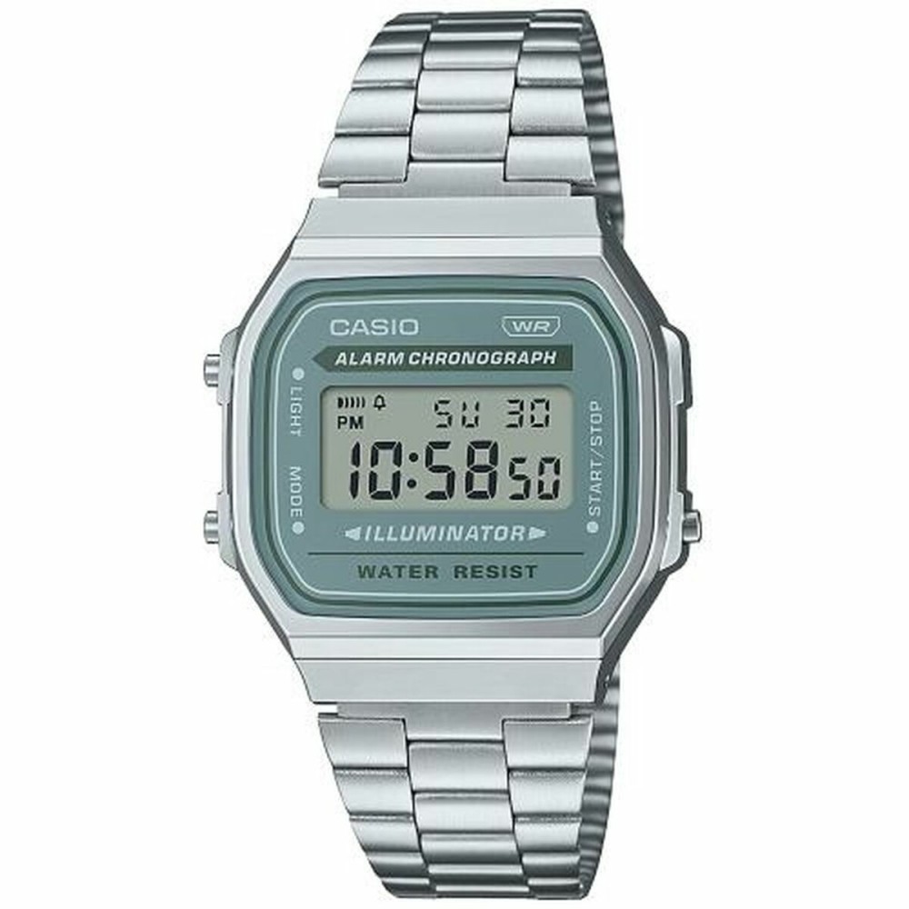 Unisex-Uhr Casio A168WA-3AYES grün Silberfarben (Ø 35 mm)
