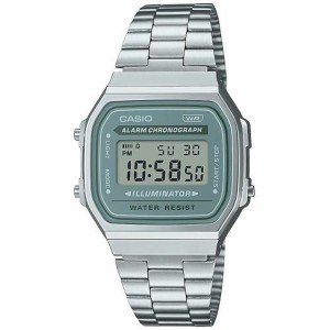 Unisex-Uhr Casio A168WA-3AYES grün Silberfarben (Ø 35 mm)