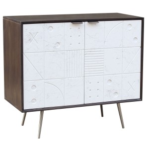 Anrichte DKD Home Decor Weiß Braun Metall Mango-Holz 90 x 43 x 80 cm 90 x 43 x 82 cm