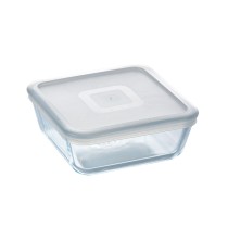 Square Lunch Box with Lid Pyrex Cook&freeze Transparent Glass Silicone 850 ml 15 x 15 x 6 cm (6 Units)