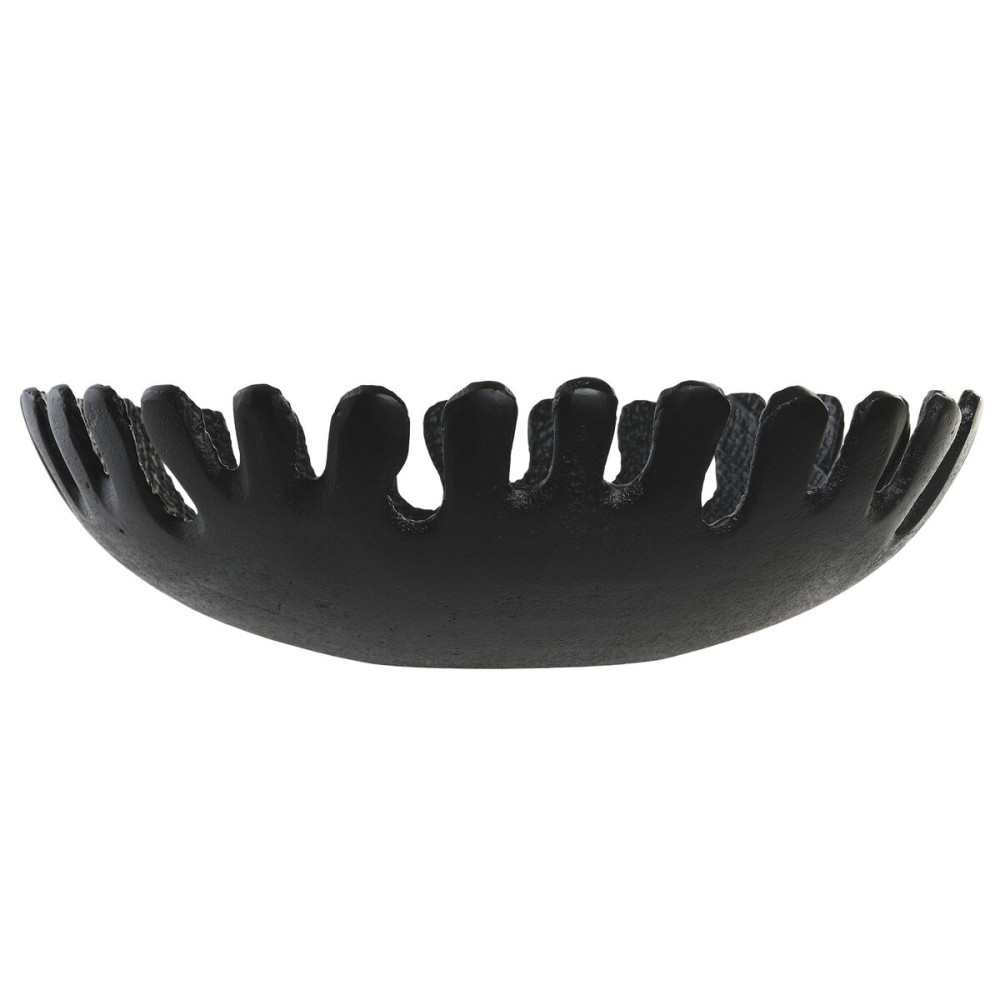 Centerpiece DKD Home Decor Black Golden Aluminium 32 x 32 x 9 cm (2 Units)