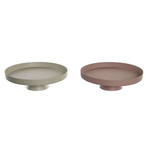 Tischdekoration DKD Home Decor Beige Rosa Eisen 31 x 31 x 9 cm (2 Stück)