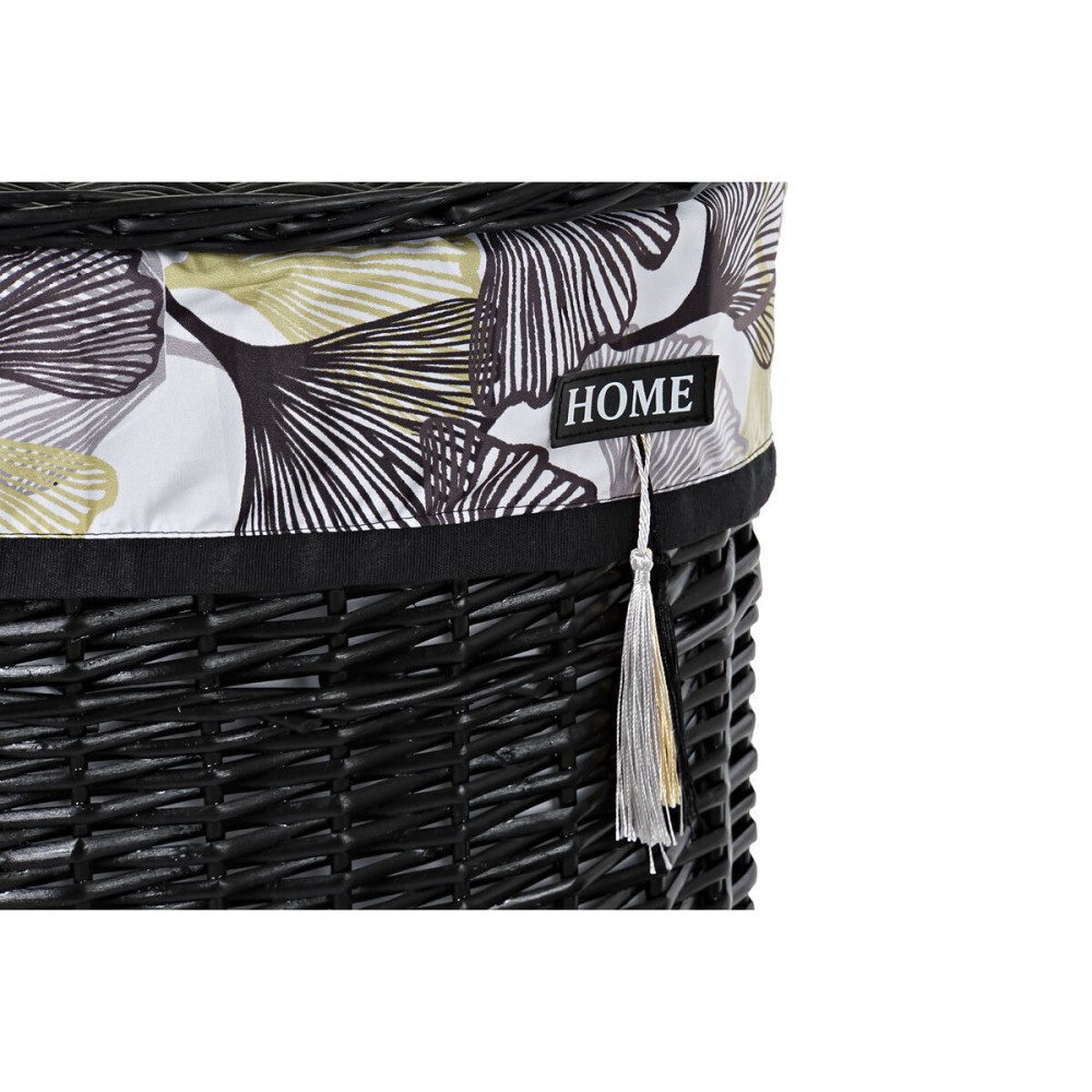 Set de basket DKD Home Decor Noir Multicouleur osier 51 x 37 x 56 cm 5 Pièces