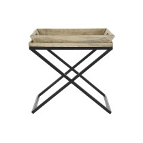 Table d'appoint DKD Home Decor Noir Naturel Métal Bois de manguier 55 x 45 x 53 cm