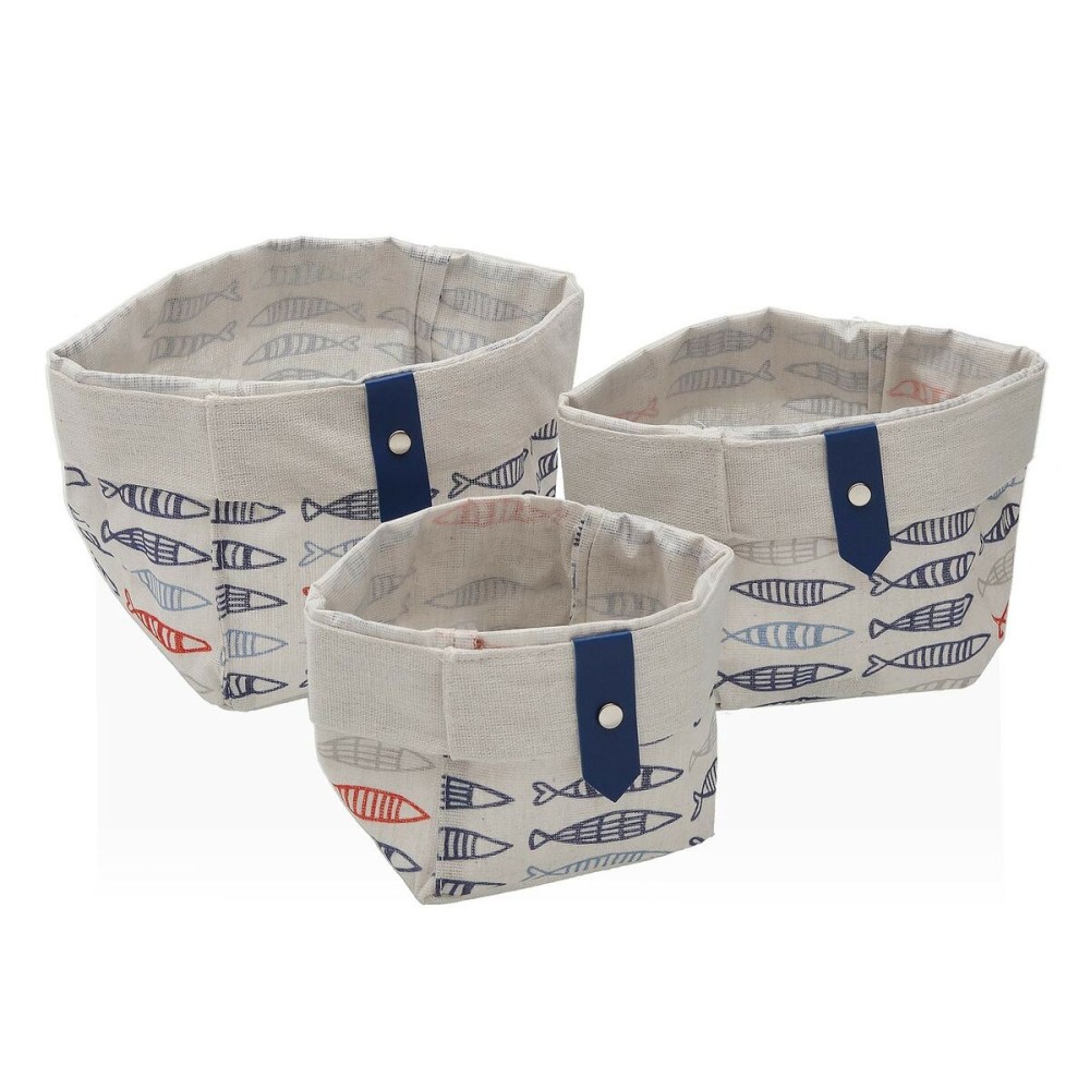 Korb-Set Versa 14 x 14 x 14 cm Fische