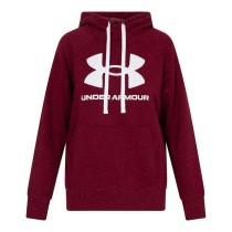 Sweat à capuche femme Under Armour Fleece Rival Rouge Rouge foncé